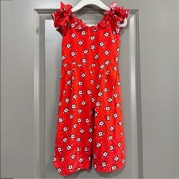 Janie and Jack Other - Janie and Jack Red and White Geo Floral Jumpsuit Size 18-24 Months